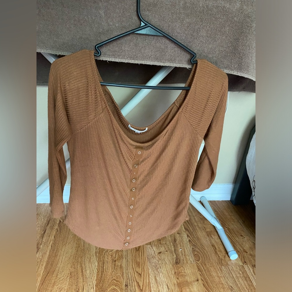 Crop Off Shoulder Long Sleeve